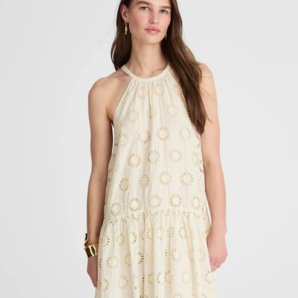 Madewell Cream Eyelet Halter Maxi Dress